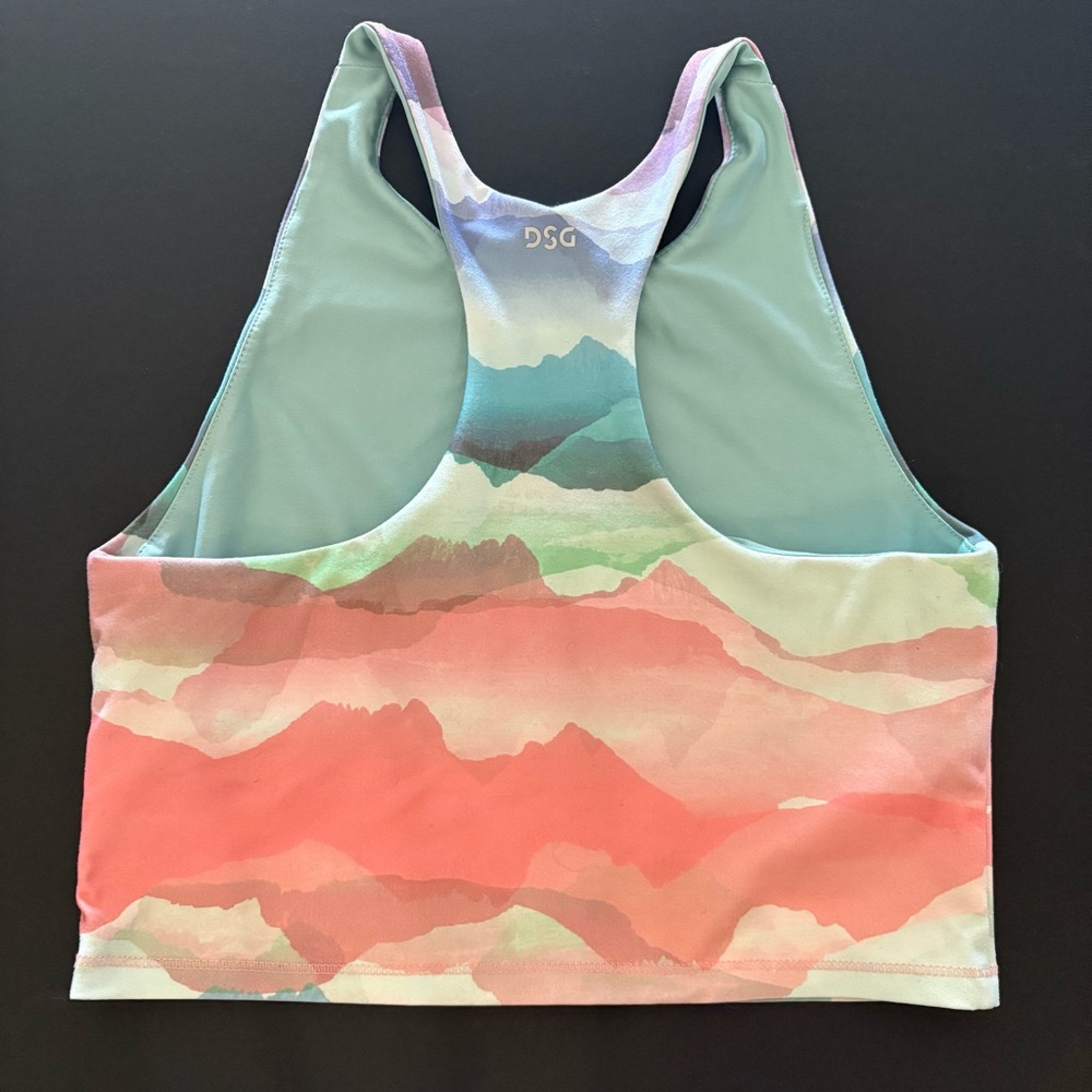 DSG Girl's Sports Tank Top,‎ Multicolor Mountain Print XL (16) Activewear Top - Picture 2 of 4